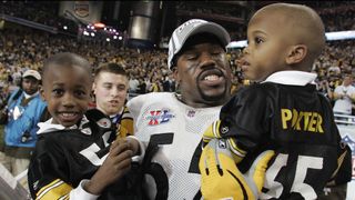 Celebrating A Legendary Steelers' Father-Son Duo On Fathers' Day 2023 (Joey Porter Jr). Photo by DAVID J. PHILLIP / ASSOCIATED PRESS